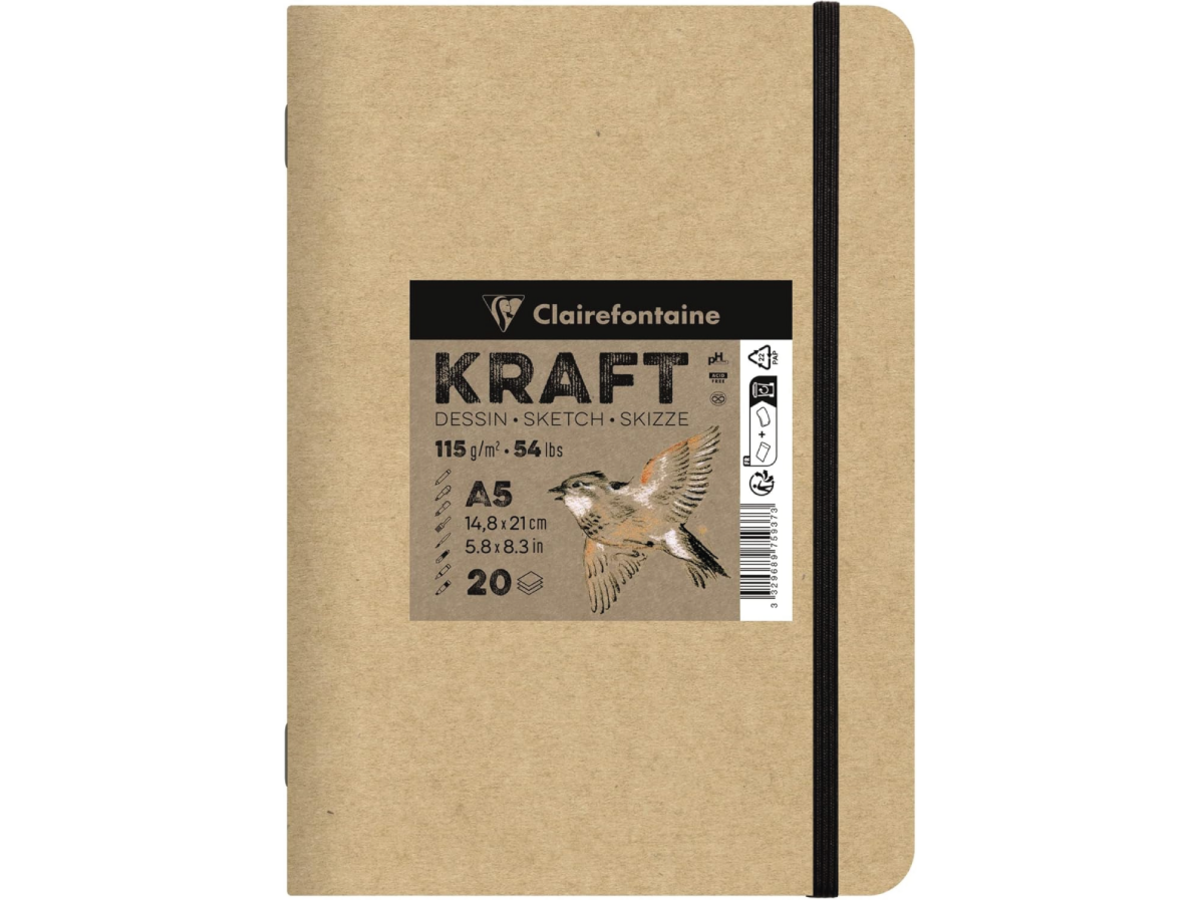 CLAIREFONTAINE KRAFT BLOCK A5 GEHEFTET 115GR 20 BLÄTTER 1