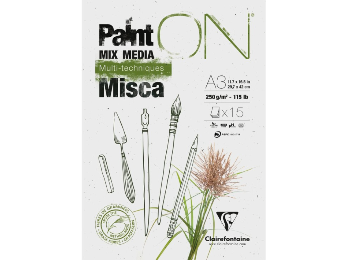 CLAIREFONTAINE PAINT ON MISCA  A3 250GRAM 15 BLATT BLOK 1