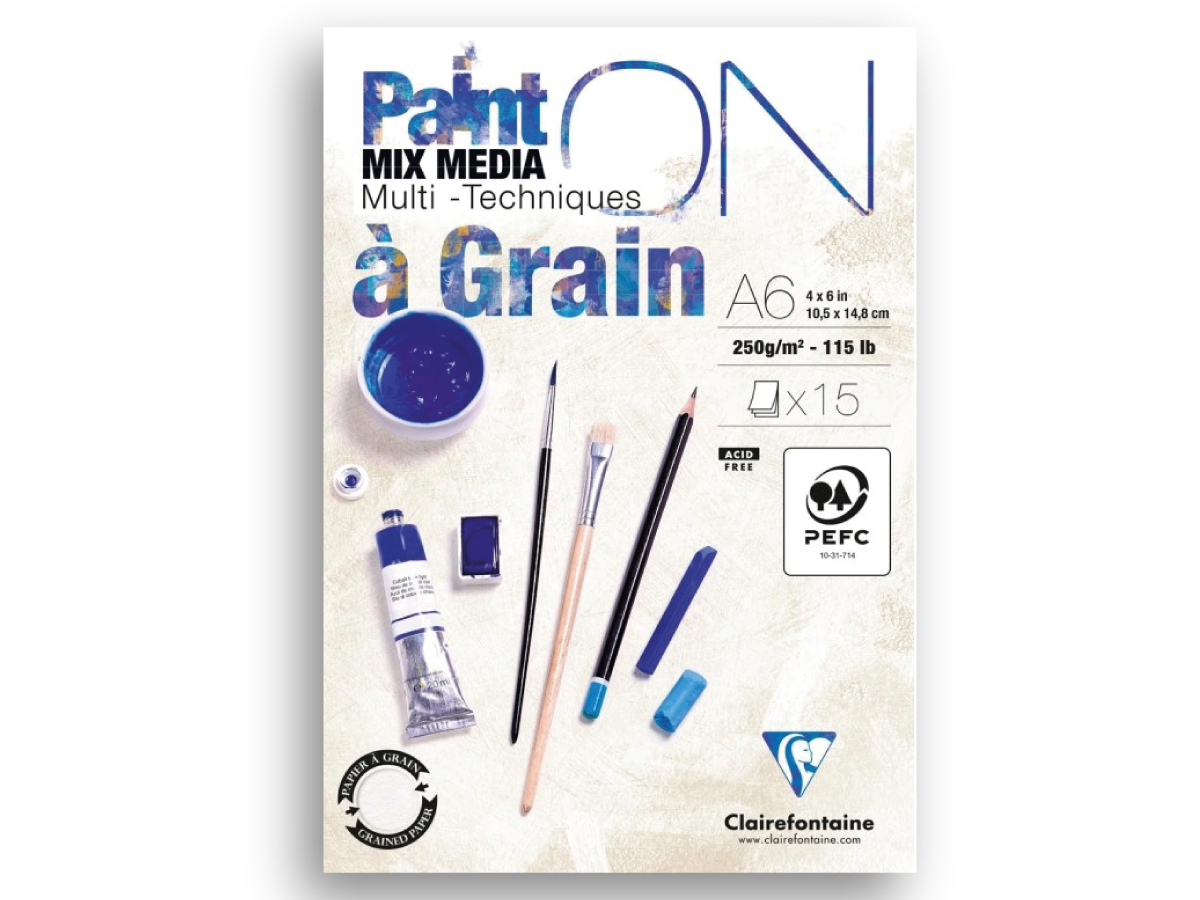 CLAIREFONTAINE PAINT-ON A GRAIN BLOCK A6 250GRAMM 15 BLATT 1