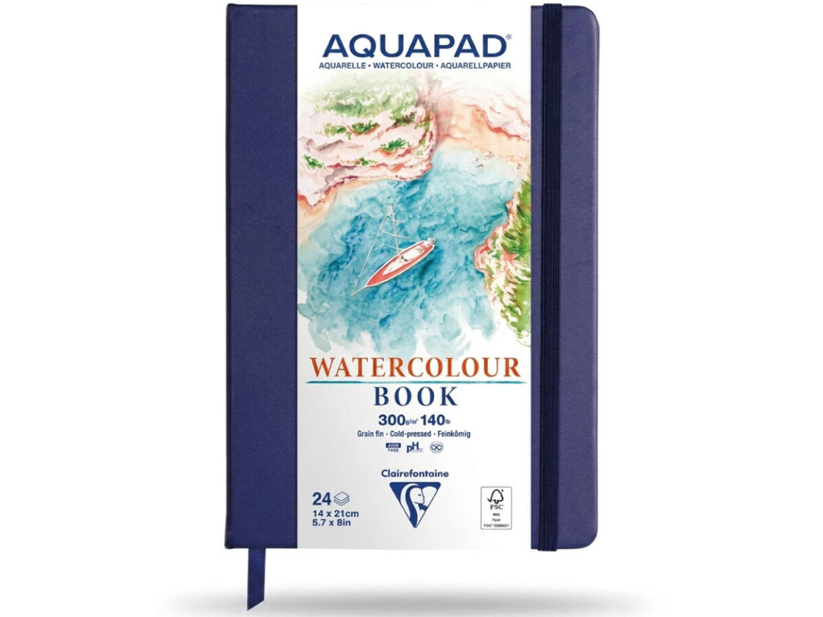 CLAIREFONTAINE AQUAPAD WATERCOLOUR BOOK 14X21CM 300 GRAM 24 VEL 1