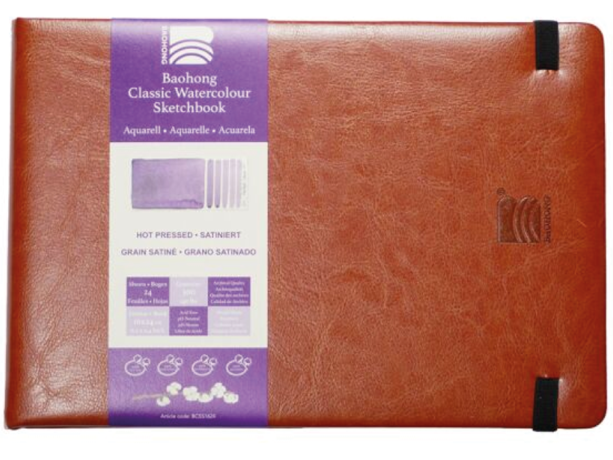 BAOHONG AQUARELLPAPIER CLASSIC SKETCHBOOK 16X24CM HOT PRESSED 24 BLATT 1