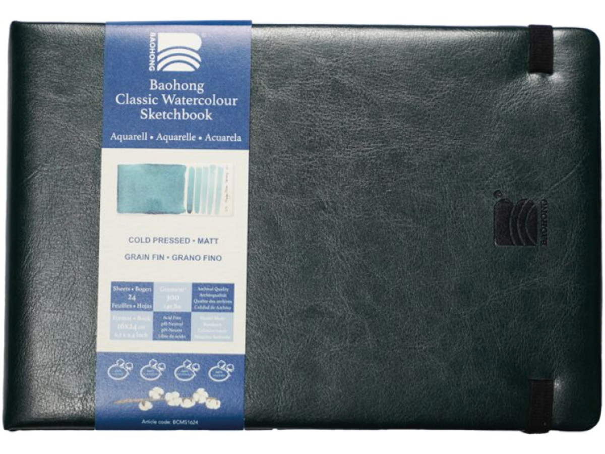 BAOHONG AQUARELLPAPIER CLASSIC SKETCHBOOK 16X24CM COLD PRESSED 24 BLATT 1