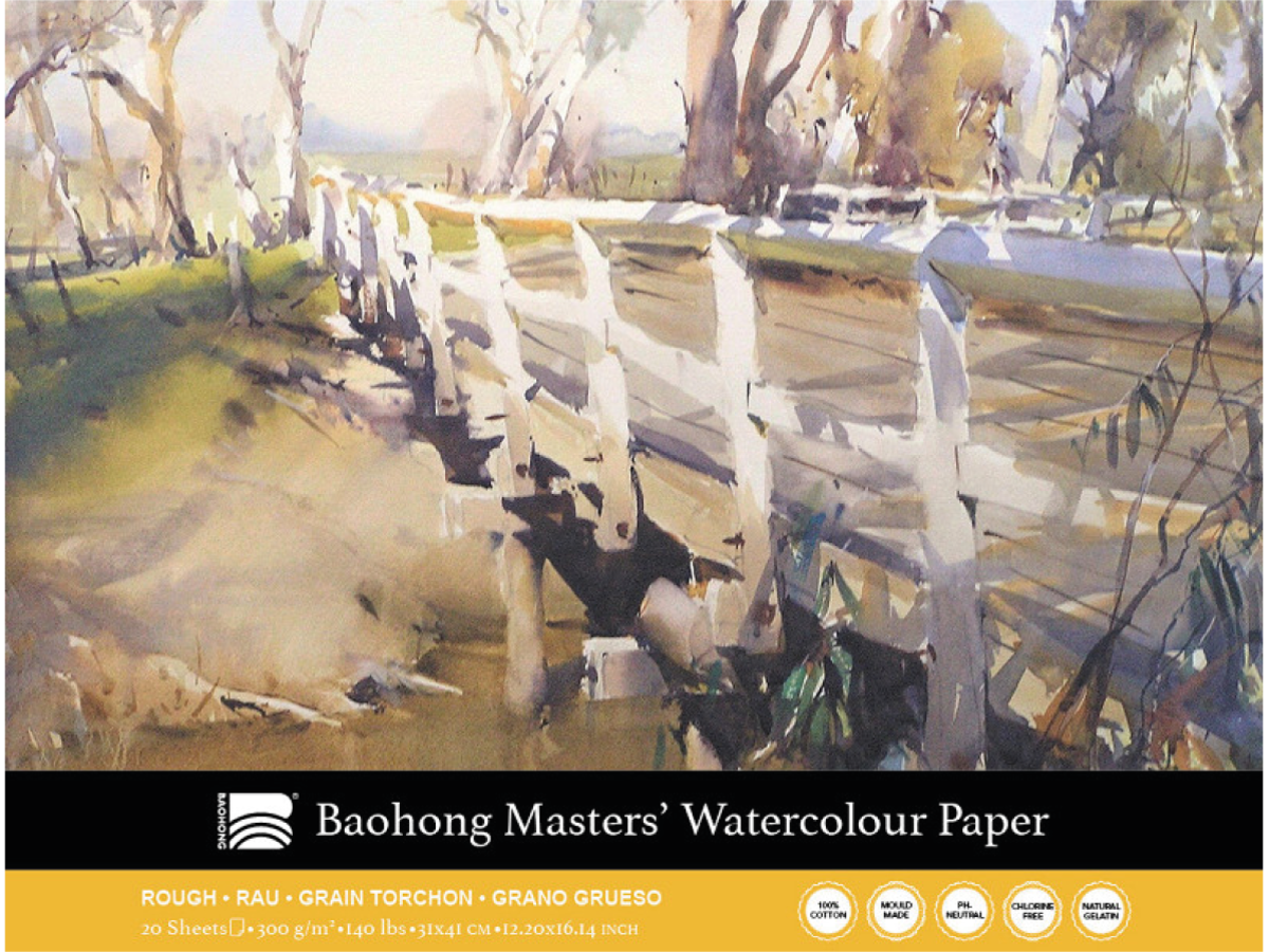 BAOHONG AQUARELLPAPIER 31X41CM 300GR RAU 20BLATT 1