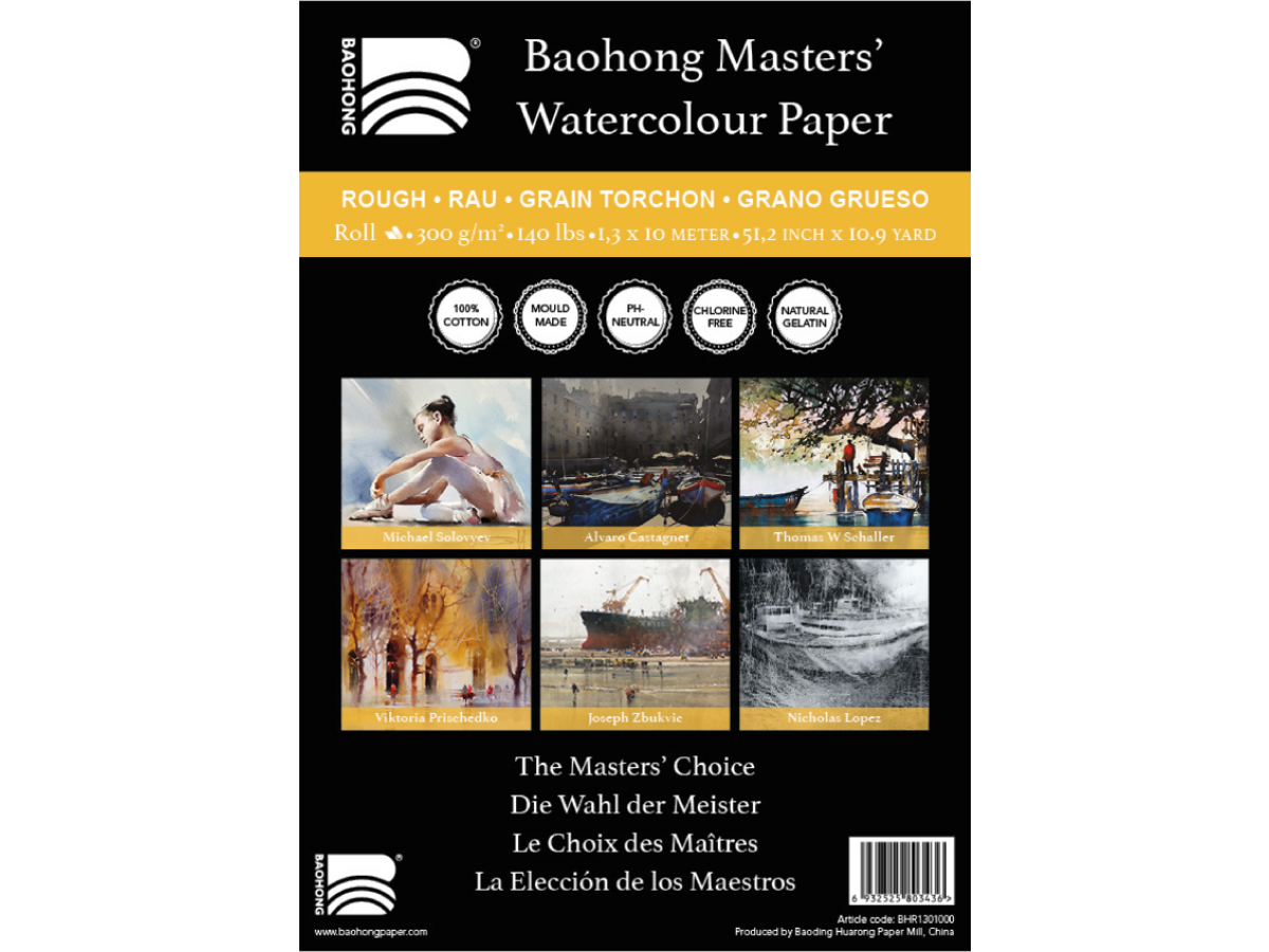 BAOHONG AQUARELPAPIER RAU 1,35 X 10 M ROLLE 1