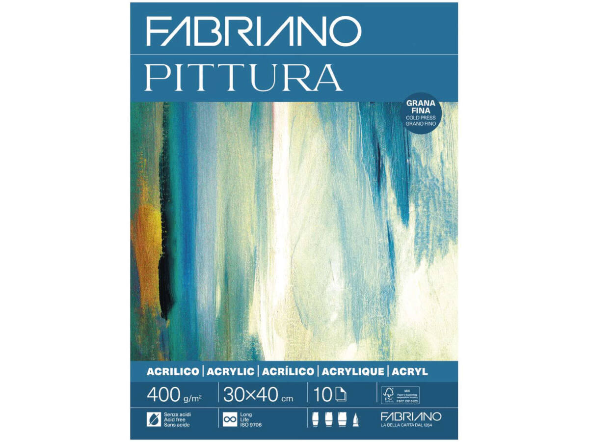 FABRIANO PITTURA ACRYLMALBLOCK 400G/M² 30X40CM 10BLATT 1