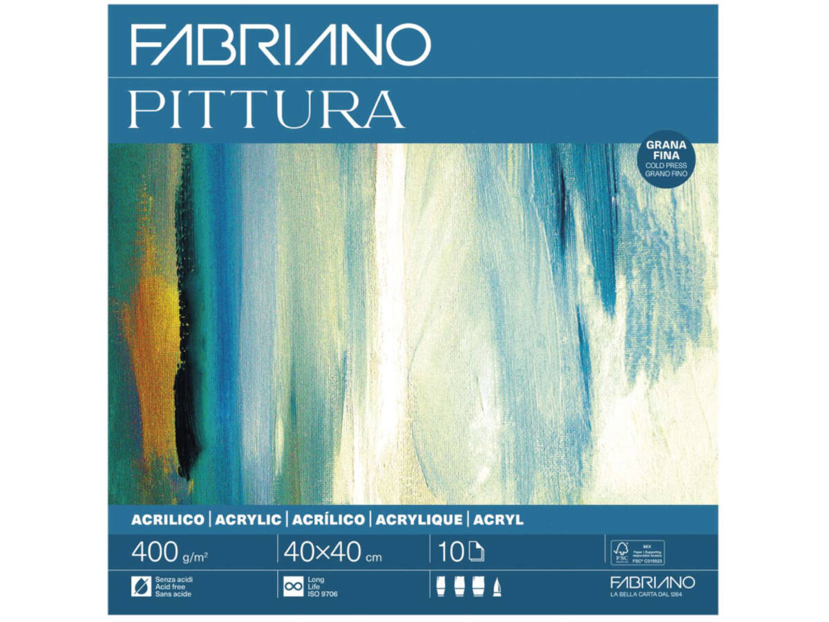 FABRIANO PITTURA MALPAPIER BLOCK 10 BLATT 40X40CM 1