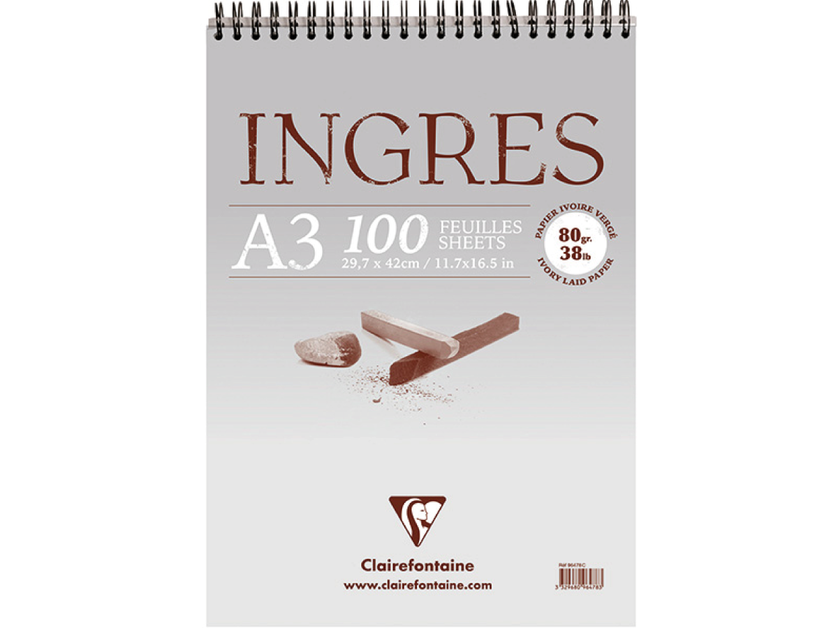 CLAIREFONTAINE INGRES BLOCK A3 80GRAM OFF WHITE 1