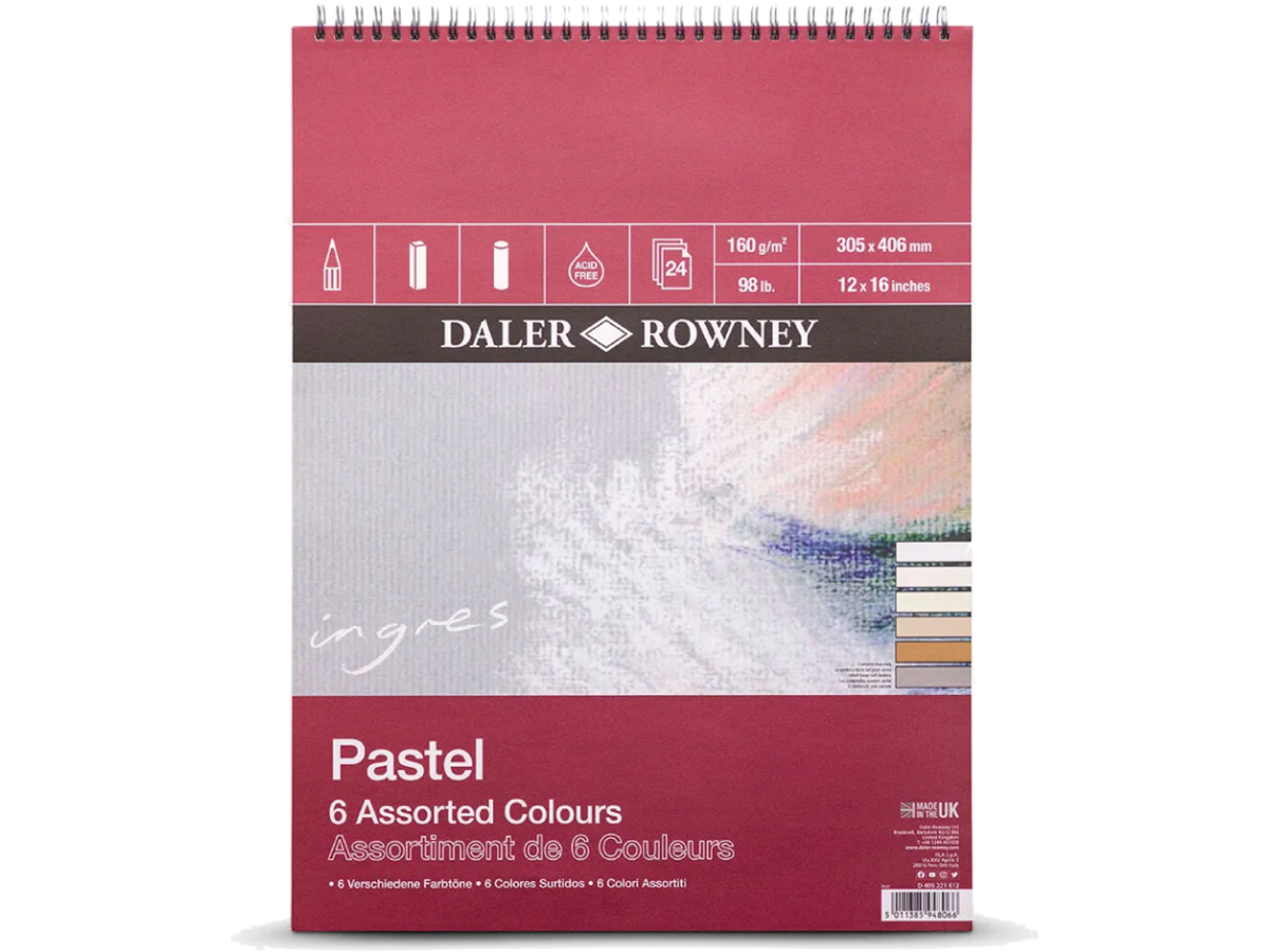 DALER ROWNEY INGRESBLOCK ZEICHENPAPIER 30X40CM 6 FARBEN 1