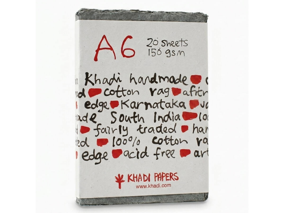 GREY RAG PAPER HANDGESCHÖPFT A6 150G MEDIUM  20 BLATT  LIGHT GREY 1