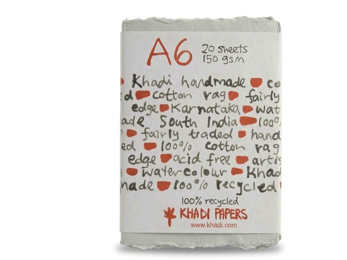 KHADI INDIA HADERNPAPIER A6 150G/M² MEDIUM 20 BLATT HELL GRAU 1