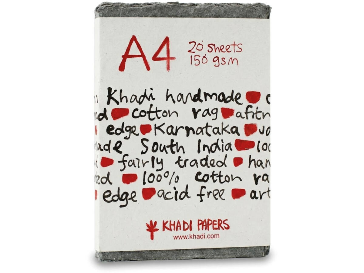 GREY RAG PAPER HANDGESCHÖPFT A4 150G MEDIUM 20 BLATT LIGHT GREY 1