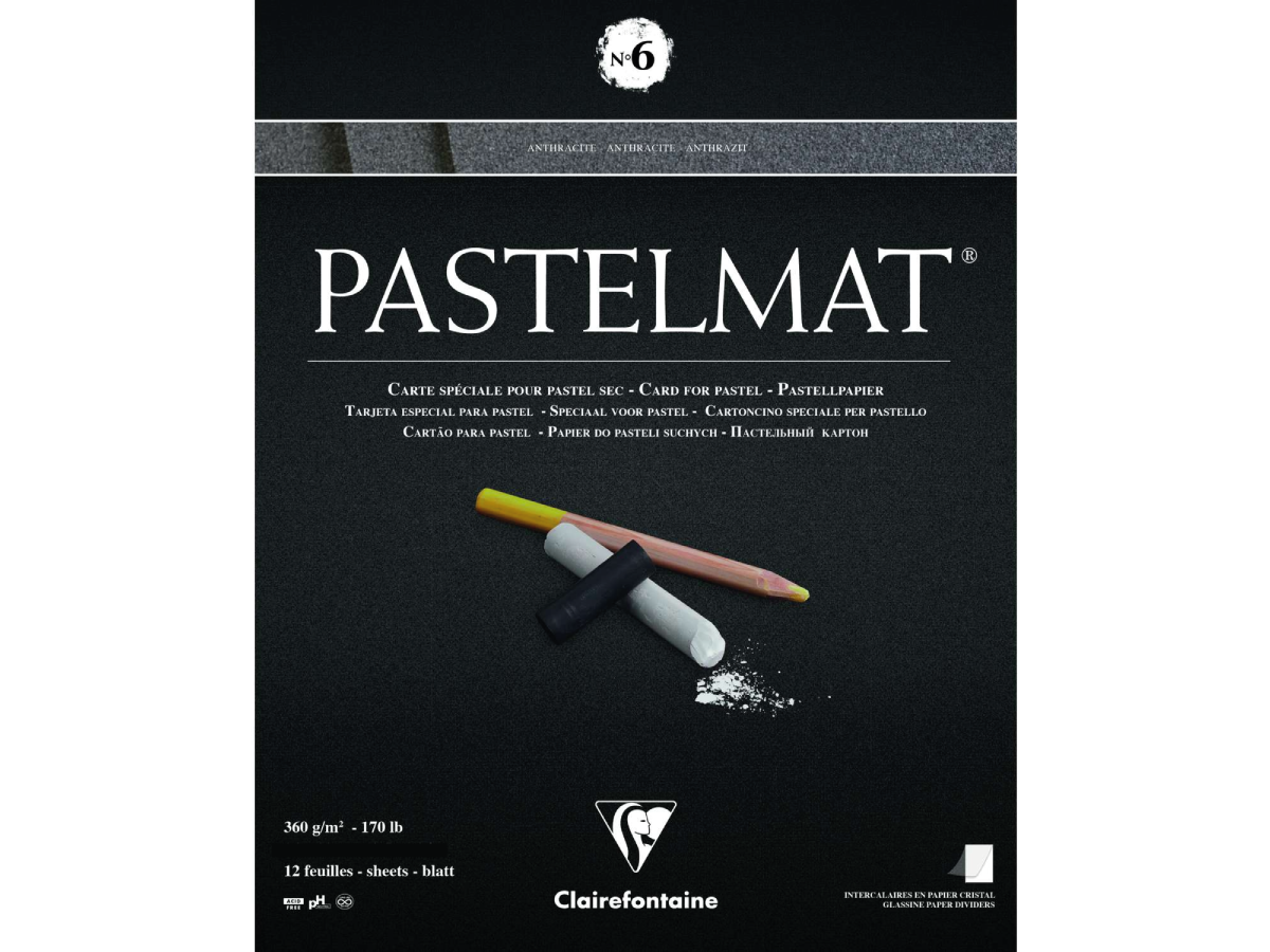 CLAIREFONTAINE PASTELMAT BLOCK ANTHRAZIT NR.6 30X40CM 360GR 12BL 1