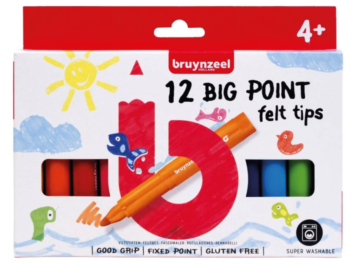 BRUYNZEEL KIDS BIG POINT VILTSTIFTEN SET 12X 1