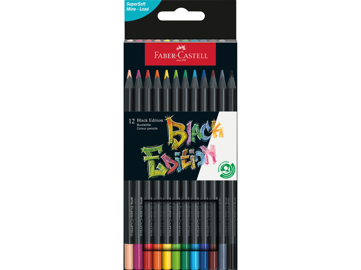 FABER-CASTELL BLACK EDITION  BUNTSTIFTE SET 12 TEILIG 1