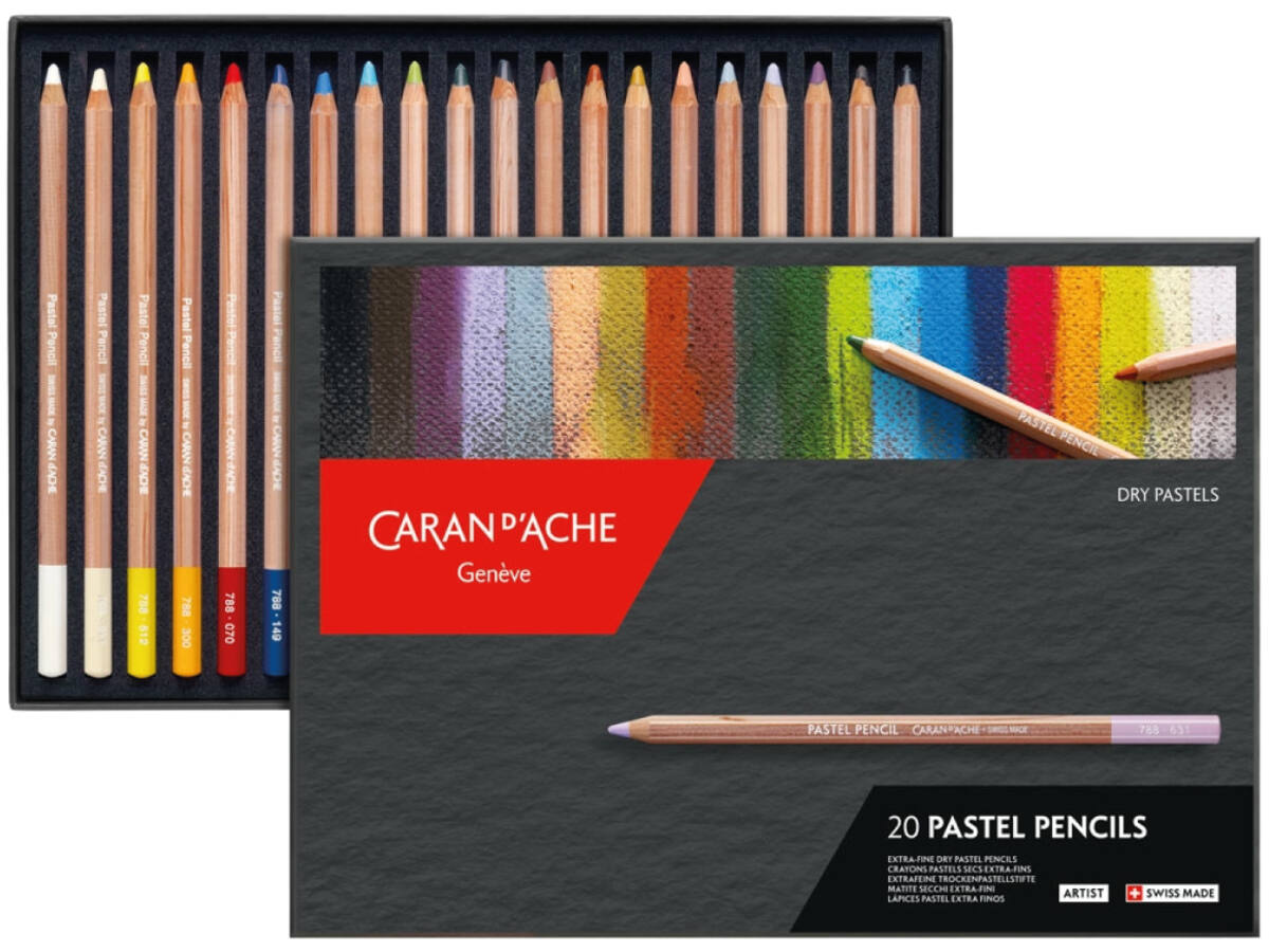 CARAN D'ACHE PASTEL PANCILS PASTELLSTIFTE SET 20X 1