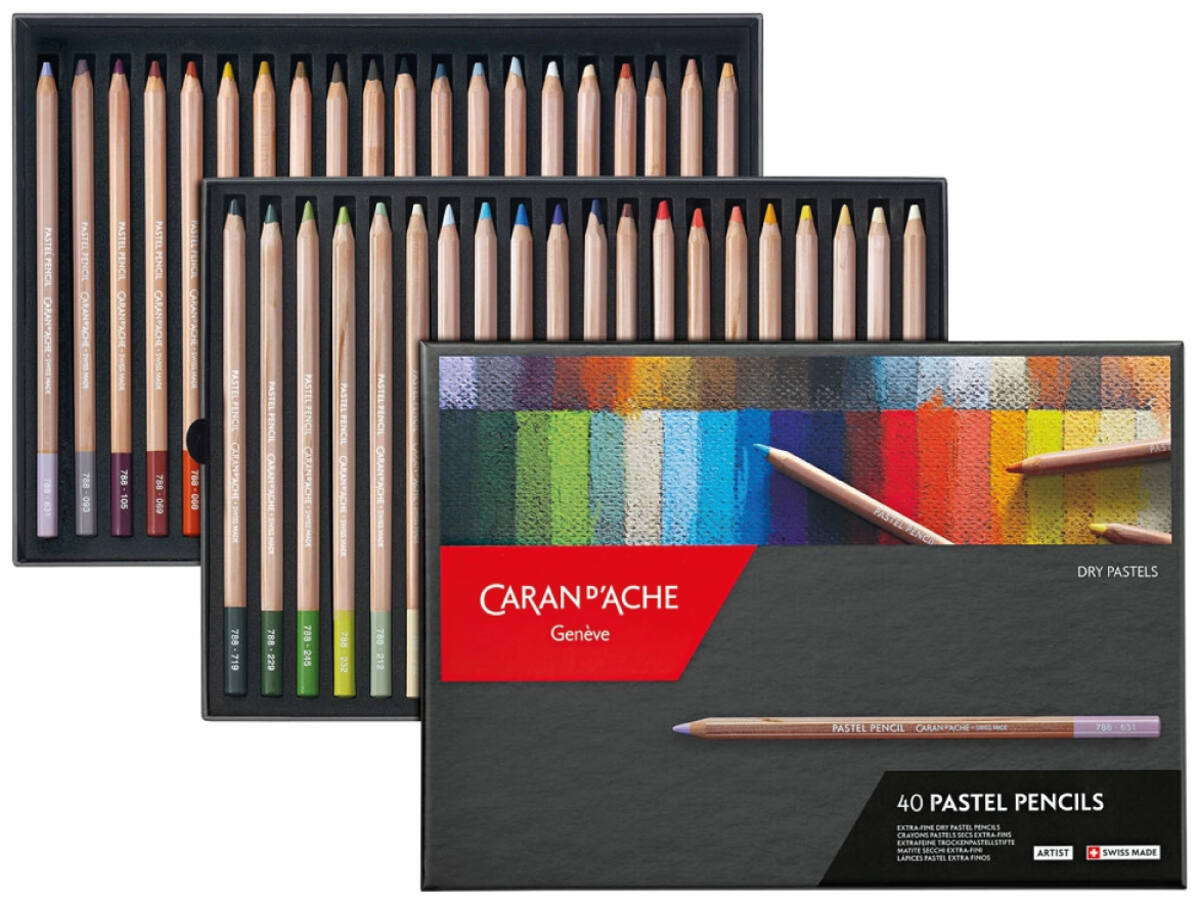 CARAN D'ACHE PASTEL PANCILS PASTELLSTIFTE SET 40X 1