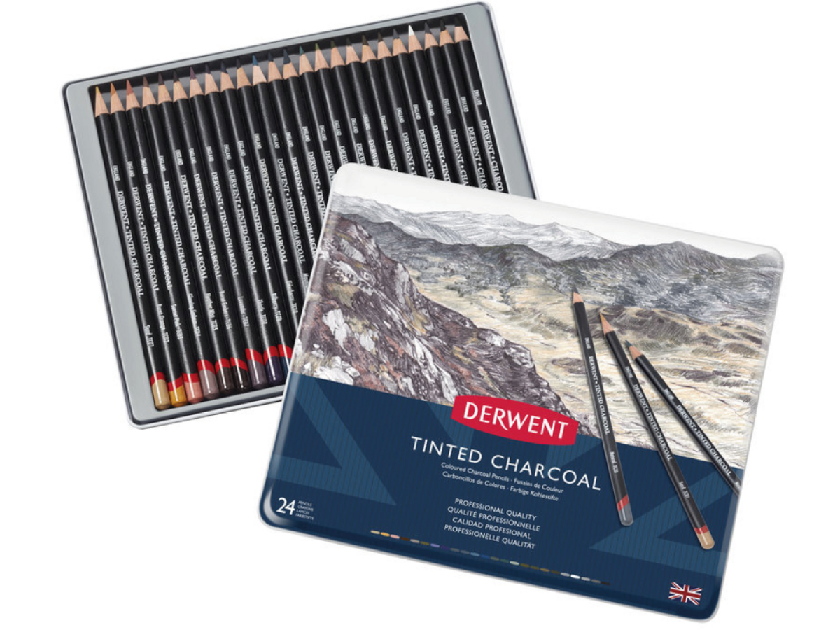 DERWENT TINTED CHARCOAL SET 24X 1
