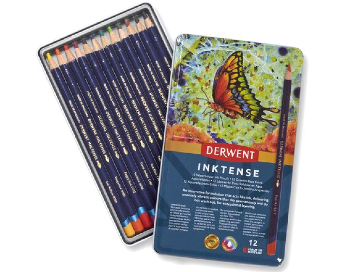 DERWENT INKTENSE AQUARELLSTIFTE, 12ER METALLKASTEN 1