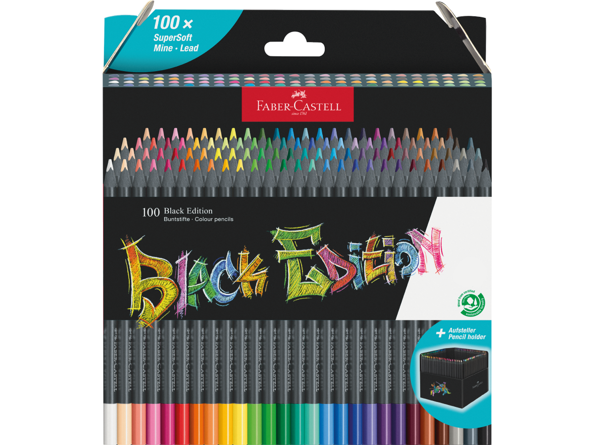 FABER-CASTELL BLACK EDITION KLEURPOTLODENSET 100X 1