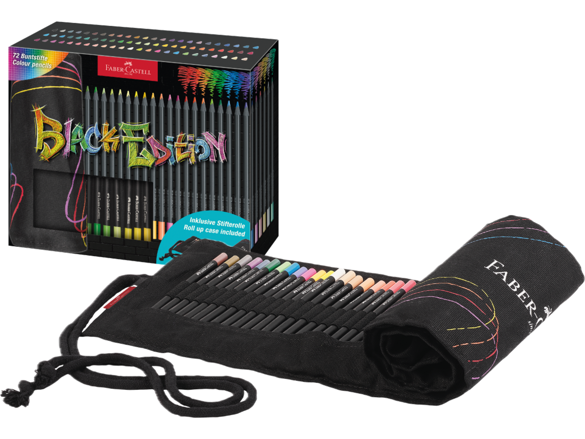 FABER-CASTELL BLACK EDITION BUNTSTIFTE SET ROLLETUI 72X 1