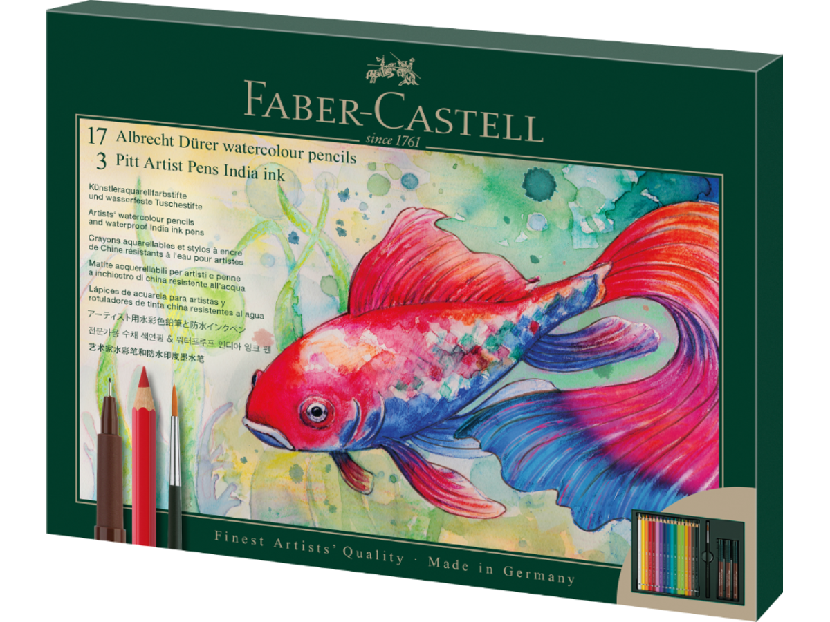 FABER-CASTELL DÜRER AQUARELLFARBSTIFTE & TUSCHESTIFTE SET 21X 1