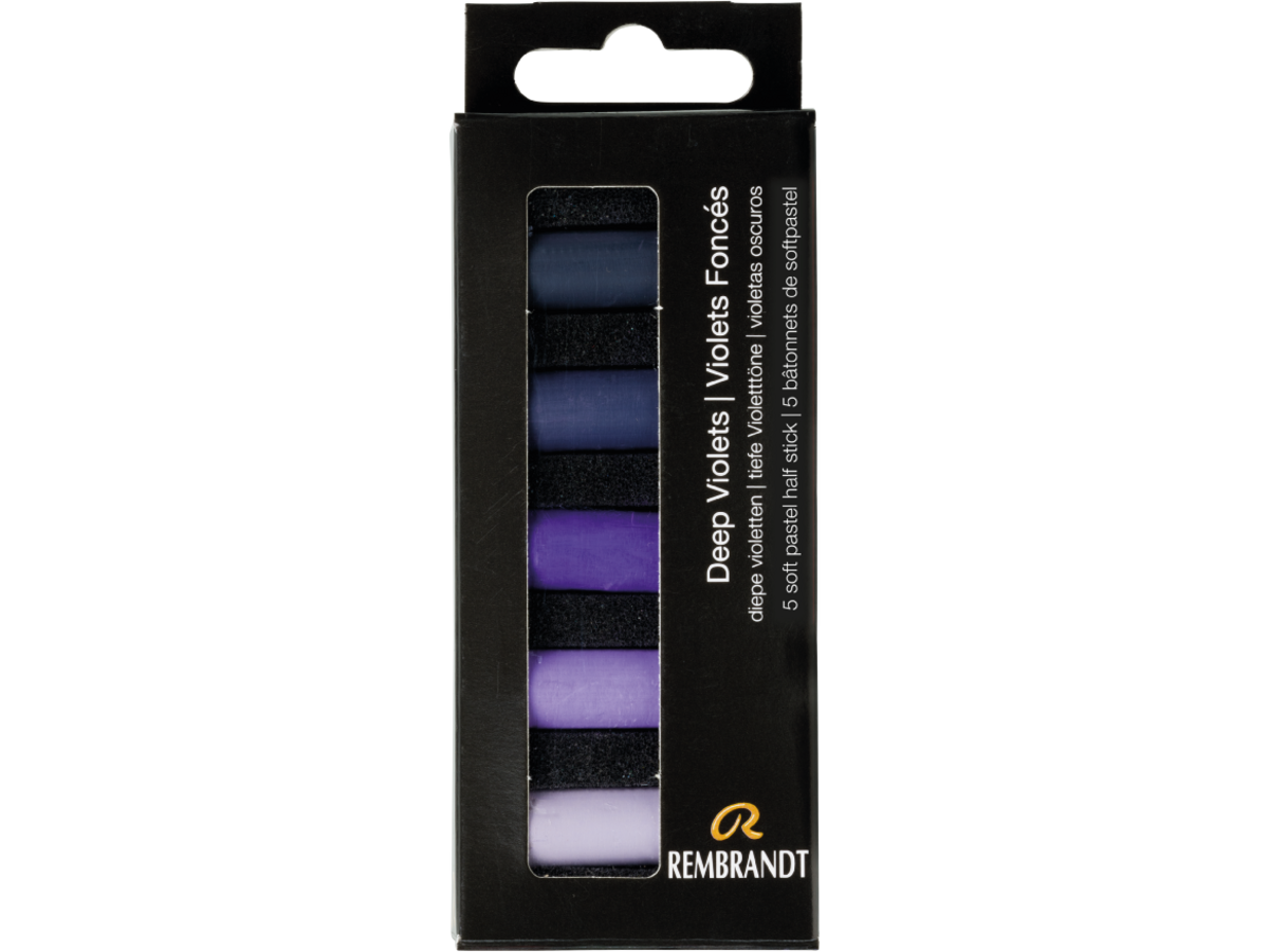 REMBRANDT SOFTPASTEL SET DEEP VIOLETS HALBE KREIDEN 5X 1