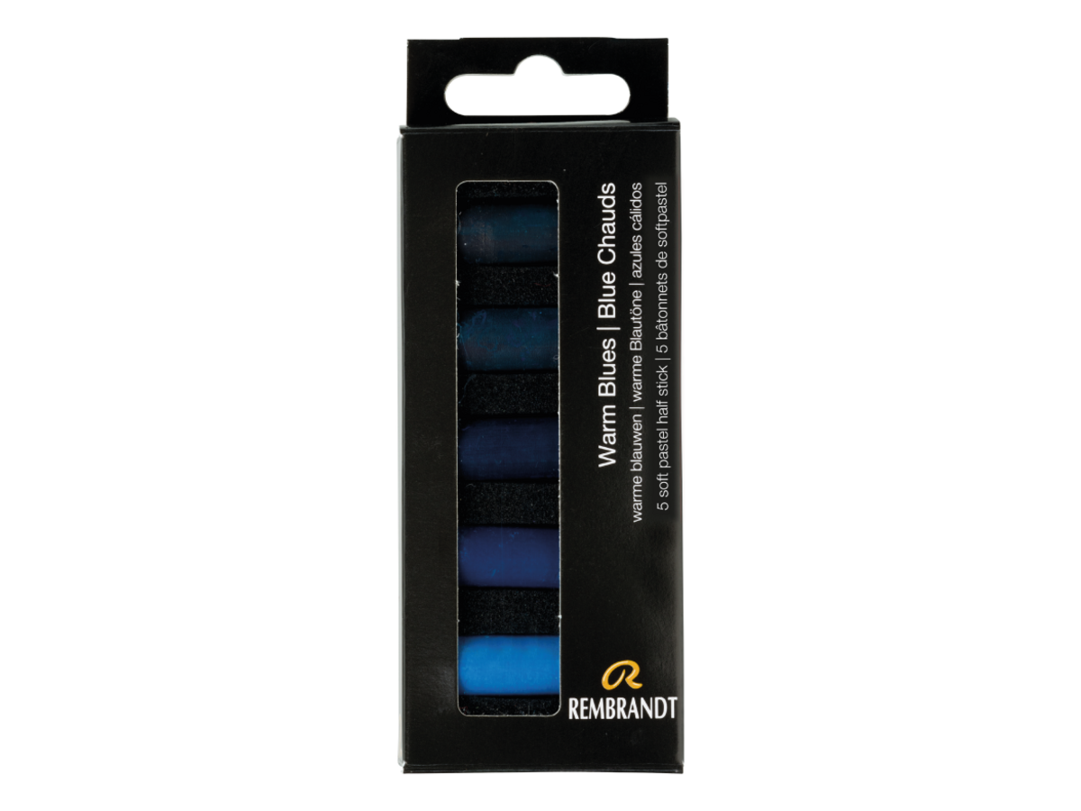 REMBRANDT SOFTPASTEL SET WARM BLUES HALBE KREIDEN 5X 1