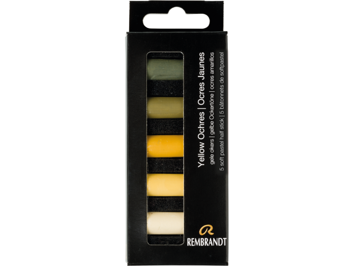 REMBRANDT SOFTPASTEL SET YELLOW OCHRES HALBE KREIDEN 5X 1