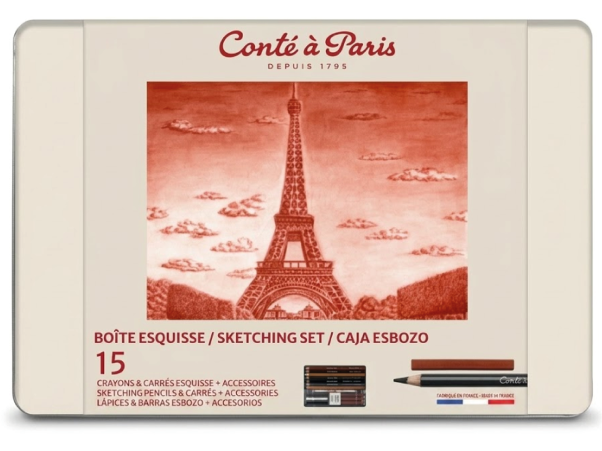CONTÉ À PARIS ESQUISSE BOX SET IN METALLBOX 15 TEILIG 1