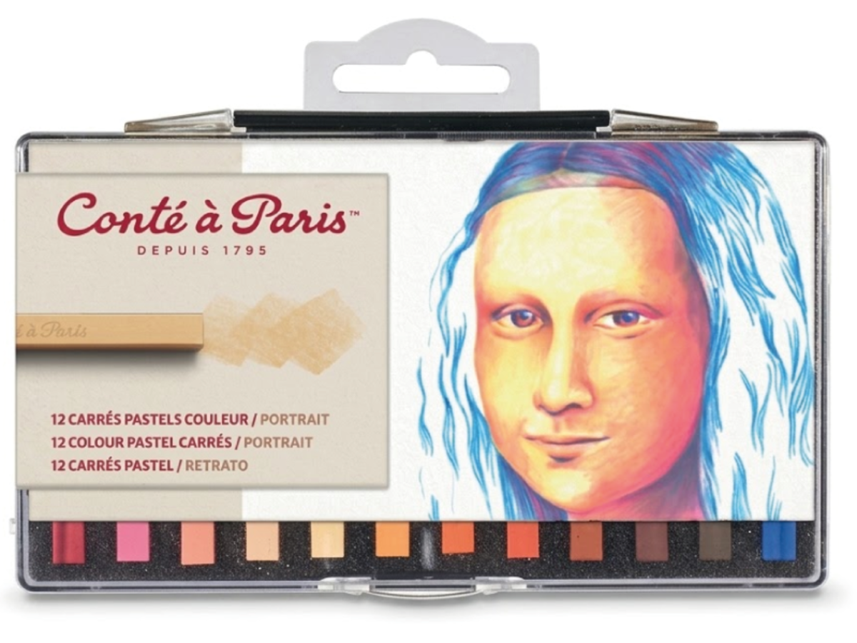 CONTÉ À PARIS CARRÉS PASTELLKREIDEN PORTRÄT 12X 1