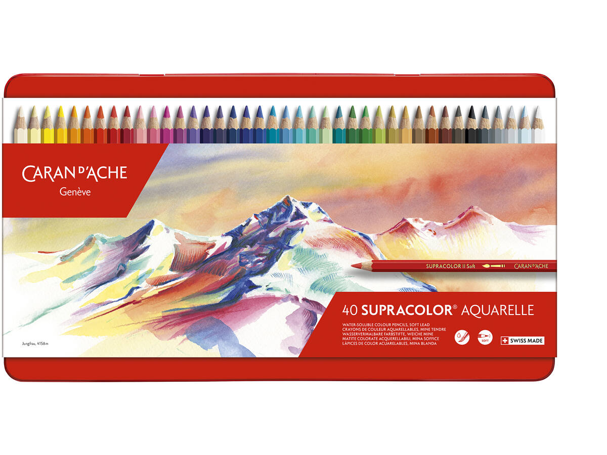 CARAN D'ACHE SUPRACOLOR AQUARELLSTIFTE 40 STÜCK 1
