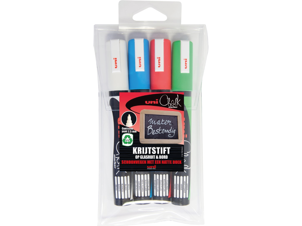 UNI KREIDEMARKER PWE-5M 4-STÜCK RUNDSPITZE 1,8-2,5MM 1