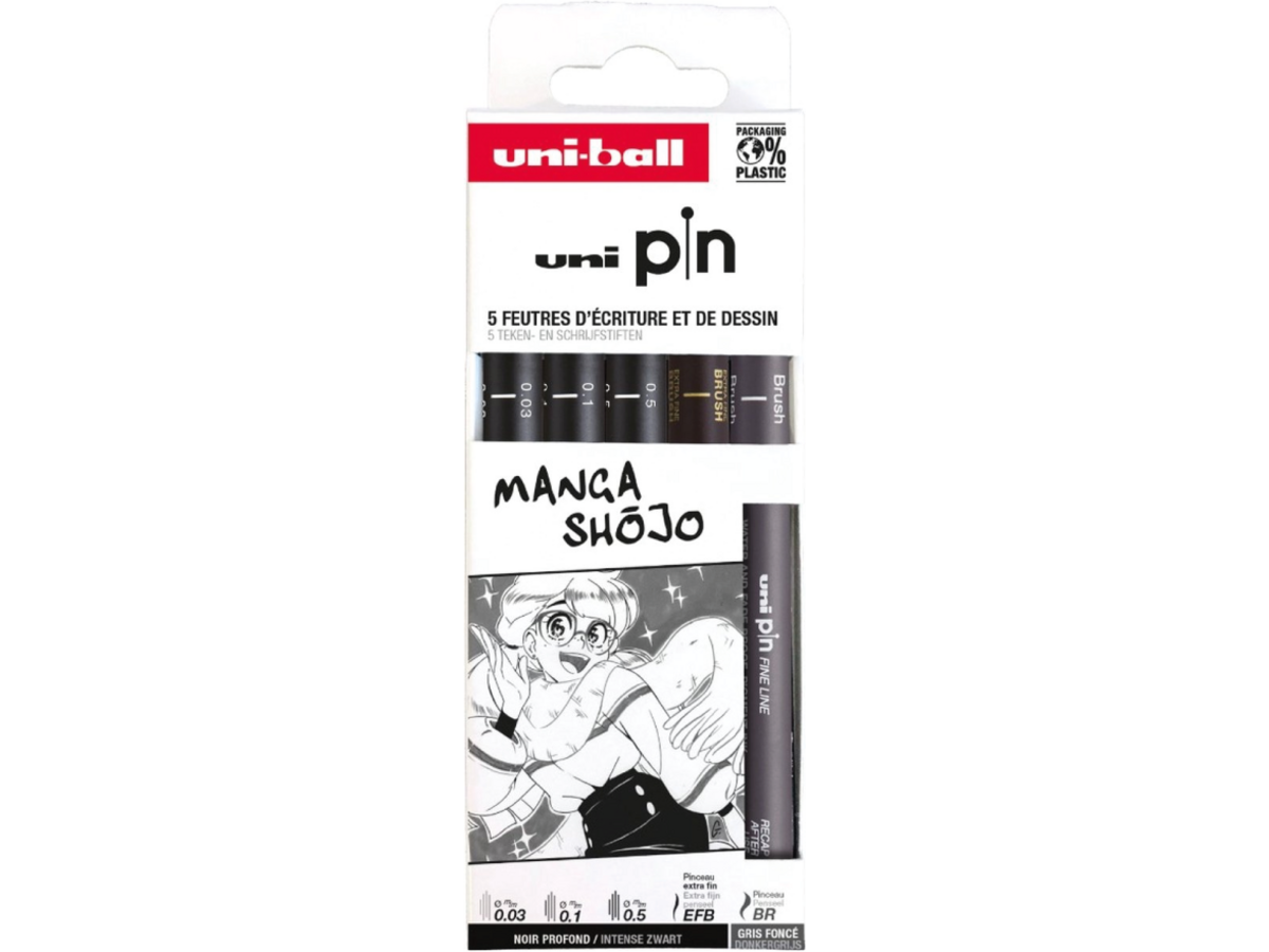 UNI-BALL PIN FINELINER SET MANGA SHOJO 5X 1