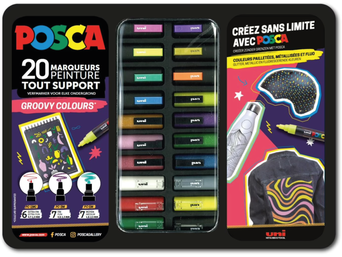 UNI POSCA MARKERSET GROOVY 20STUKS 1
