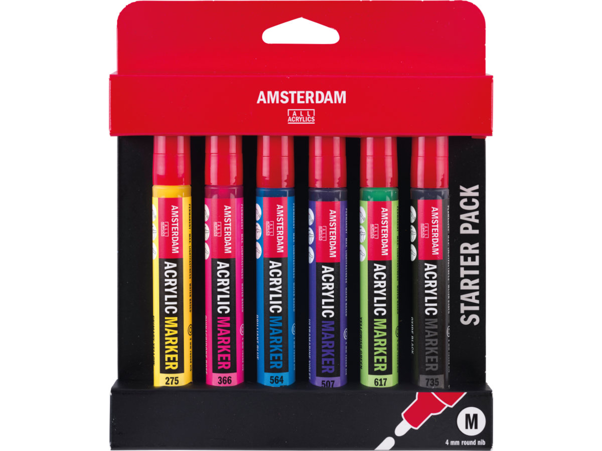 AMSTERDAM ACRYL MARKER SET 6 STÜCK BASIS 1