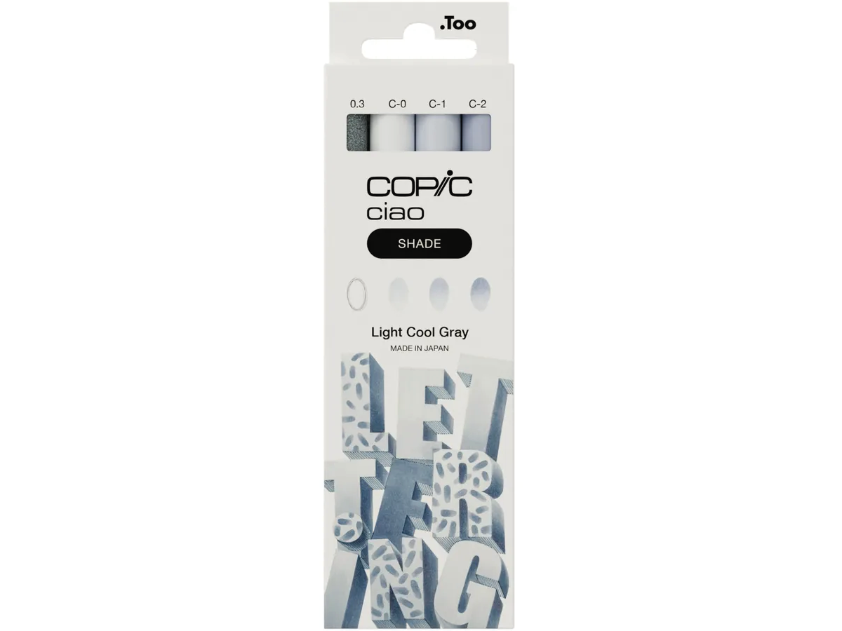 COPIC CIAO MARKERSET LIGHT COOL GREY SHADE 3+1 MULTILINER 1