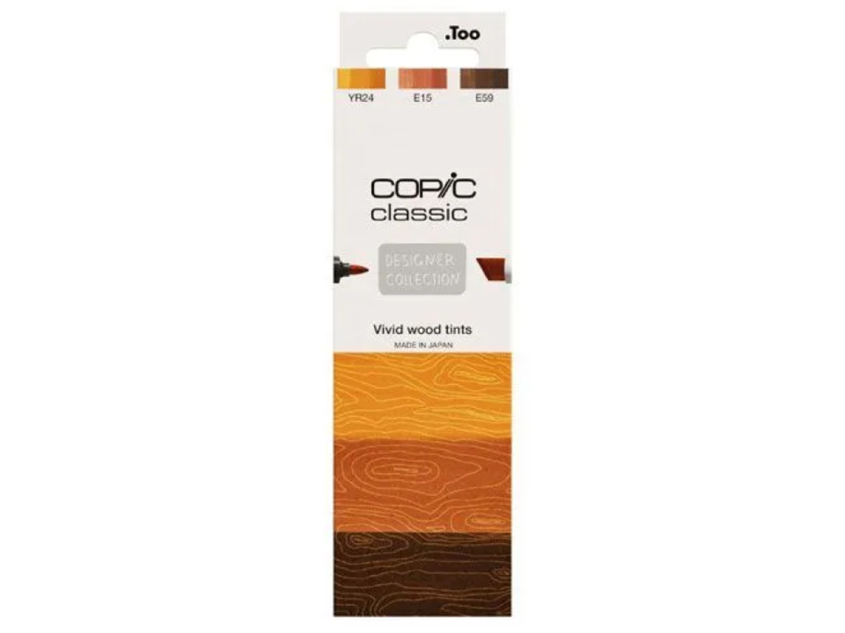 COPIC CLASSIC MARKER SET DESIGNER COLLECTION VIVID WOOD TINTS 3X 1
