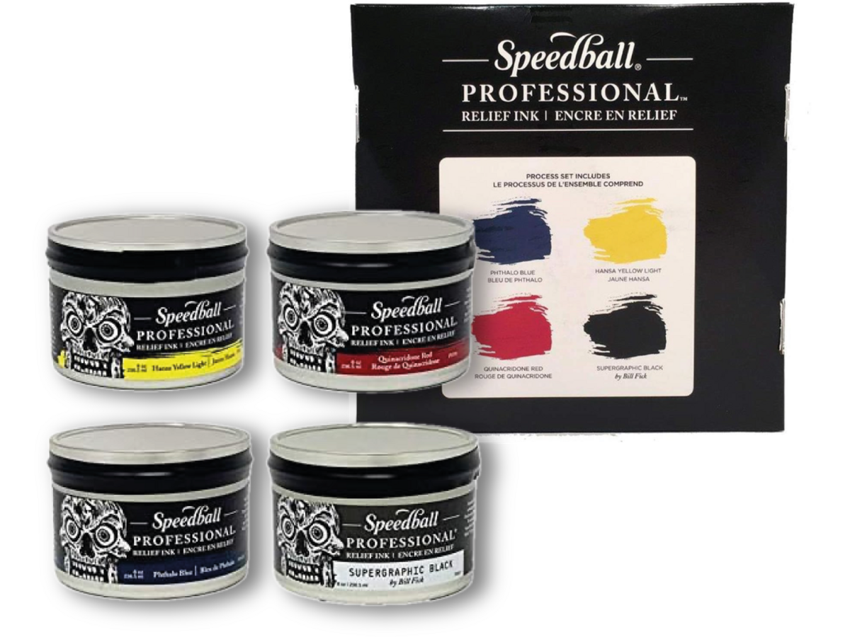 SPEEDBALL PROFESSIONAL RELIEF INK SET 236ML 4X 1
