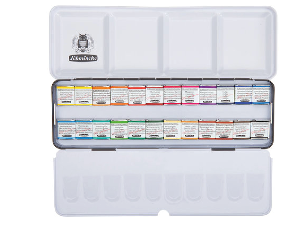 SCHMINCKE HORADAM AQUARELL MALKASTEN 24X1/2 NAPF 74.424 1