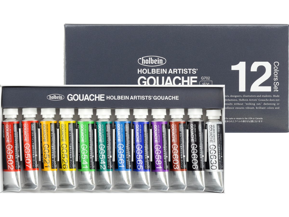 HOLBEIN ARTISTS' GOUACHE G702 5ML SET 12X 1
