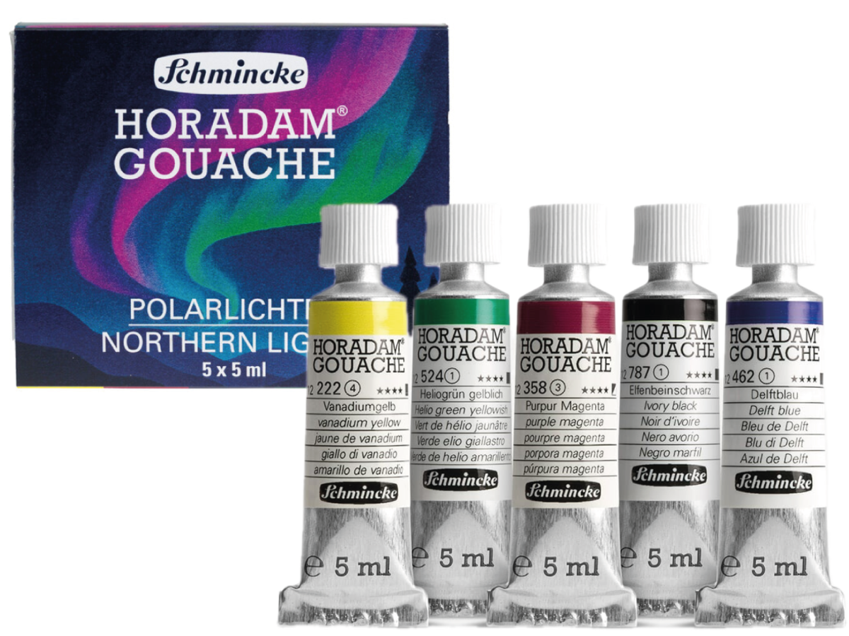 SCHMINCKE HORADAM GOUACHE SET POLARLICHTER 5X 5ML WECK=WECK 1