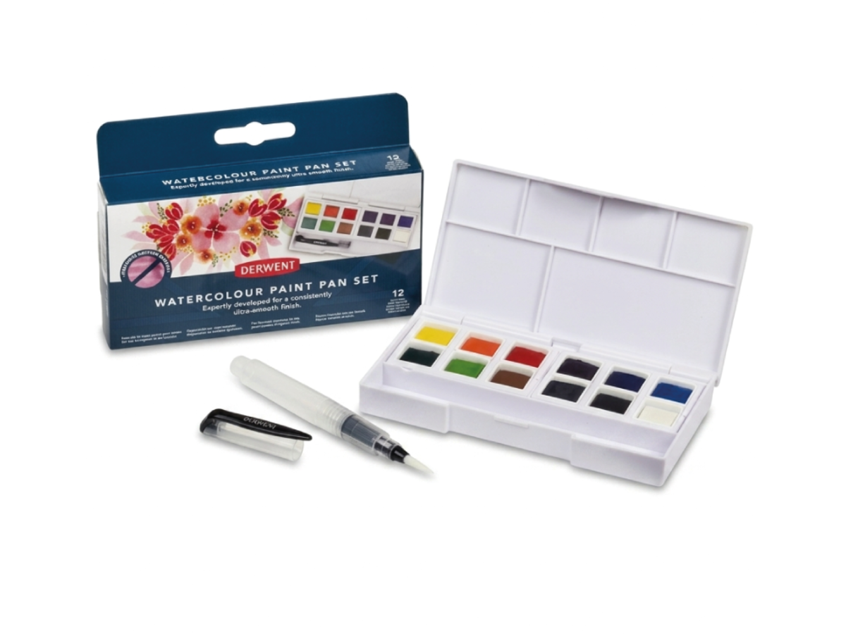 DERWENT AQUARELVERF SET WATERCOLOUR 12X NAP 1