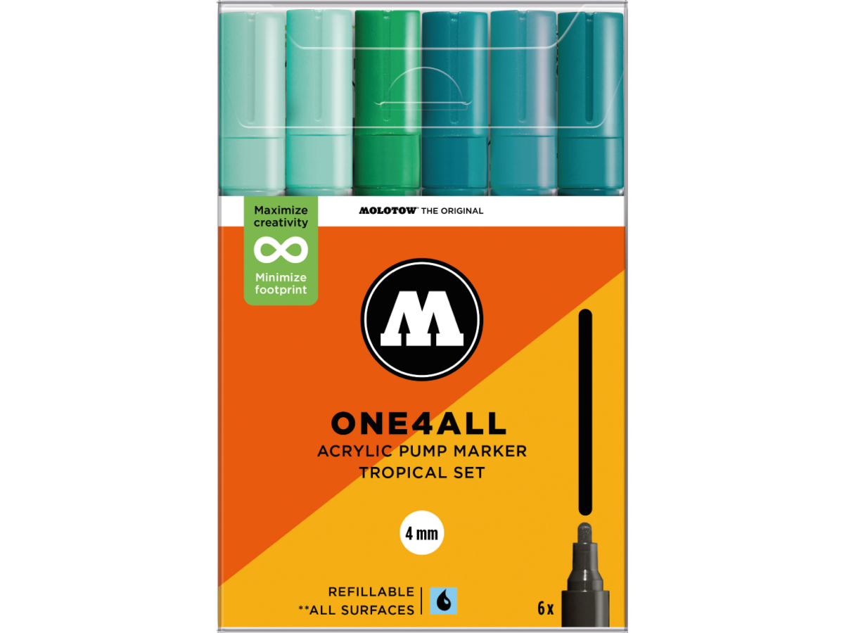 MOLOTOW ONE4ALL MARKERSET 227HS 4MM TROPICAL 6X 1