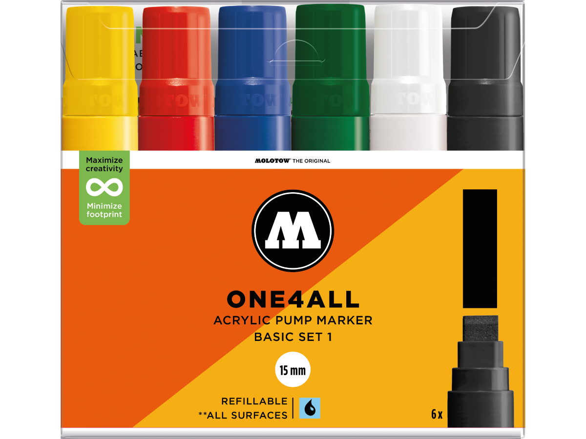 MOLOTOW ONE4ALL MARKERSET 627HS 15MM BASIC 1 6X 1
