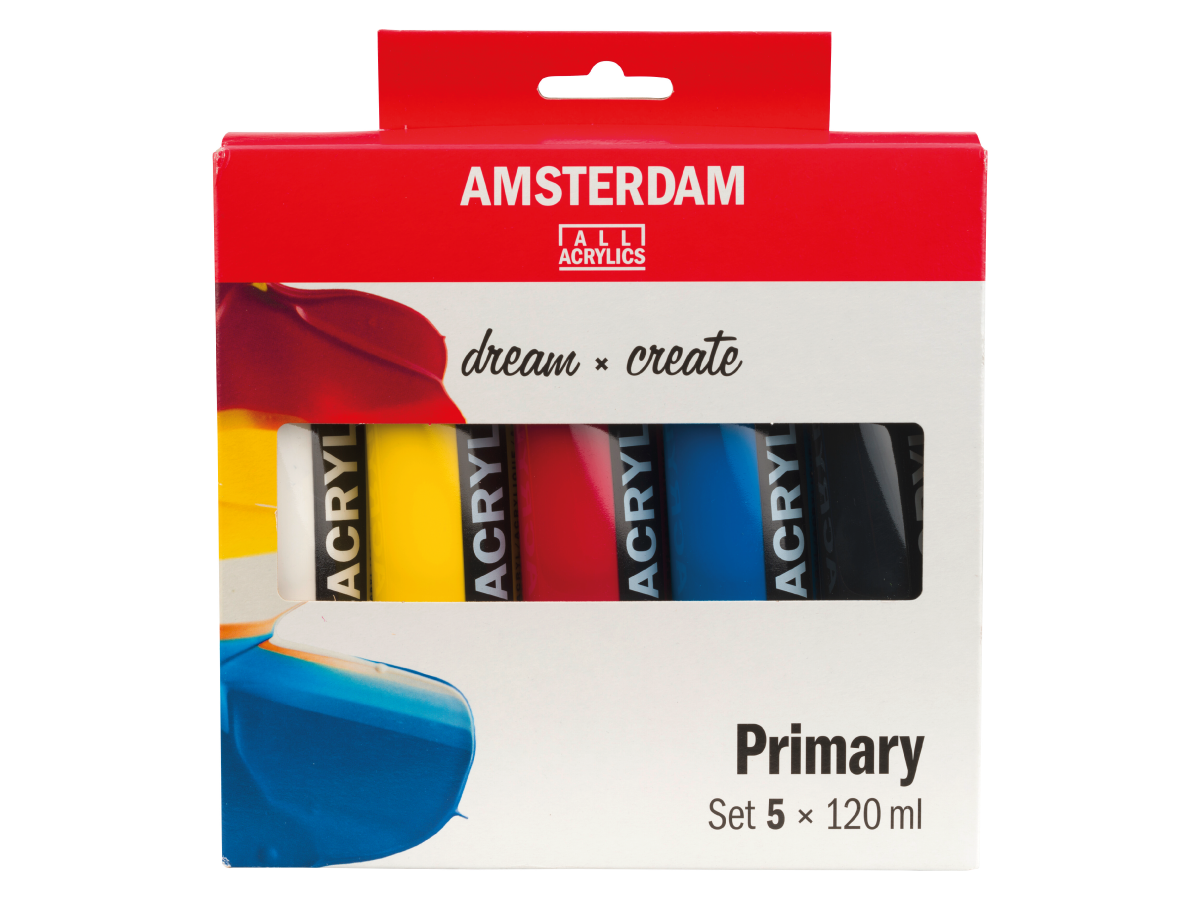 AMSTERDAM STANDARD SERIE ACRYLFARBEN SET 5X 120ML PRIMÄRFARBEN 1
