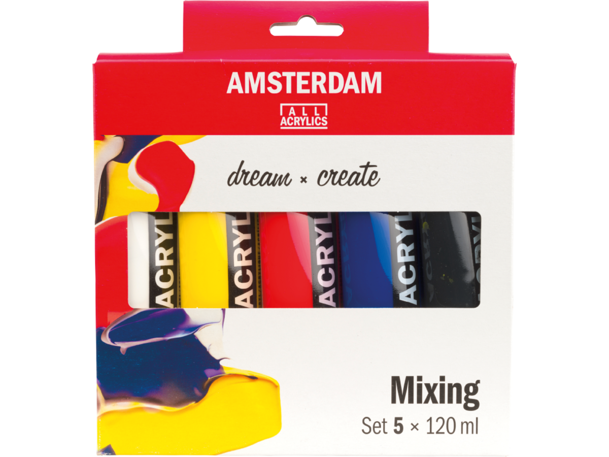 AMSTERDAM STANDARD SERIE ACRYLFARBEN SET 5X 120ML MISCHFARBEN 1