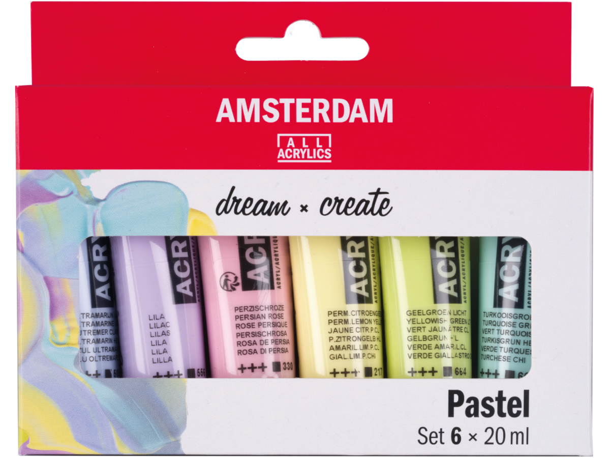 AMSTERDAM STANDARD SERIES ACRYLFARBEN SET 6 X 20ML PASTEL 1