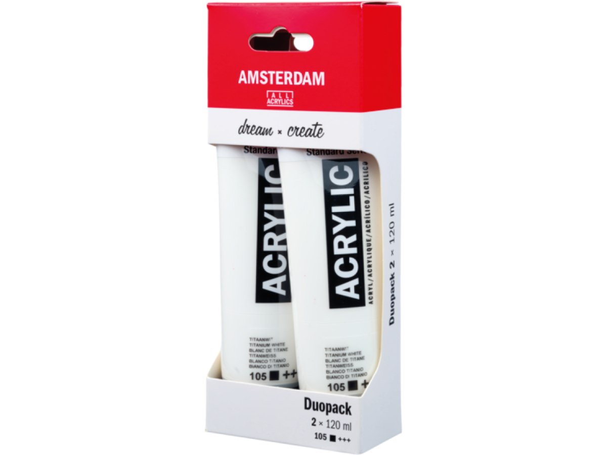 TALENS AMSTERDAM ACRYLFARBE DUOPACK TITANWEISS 120 ML 1