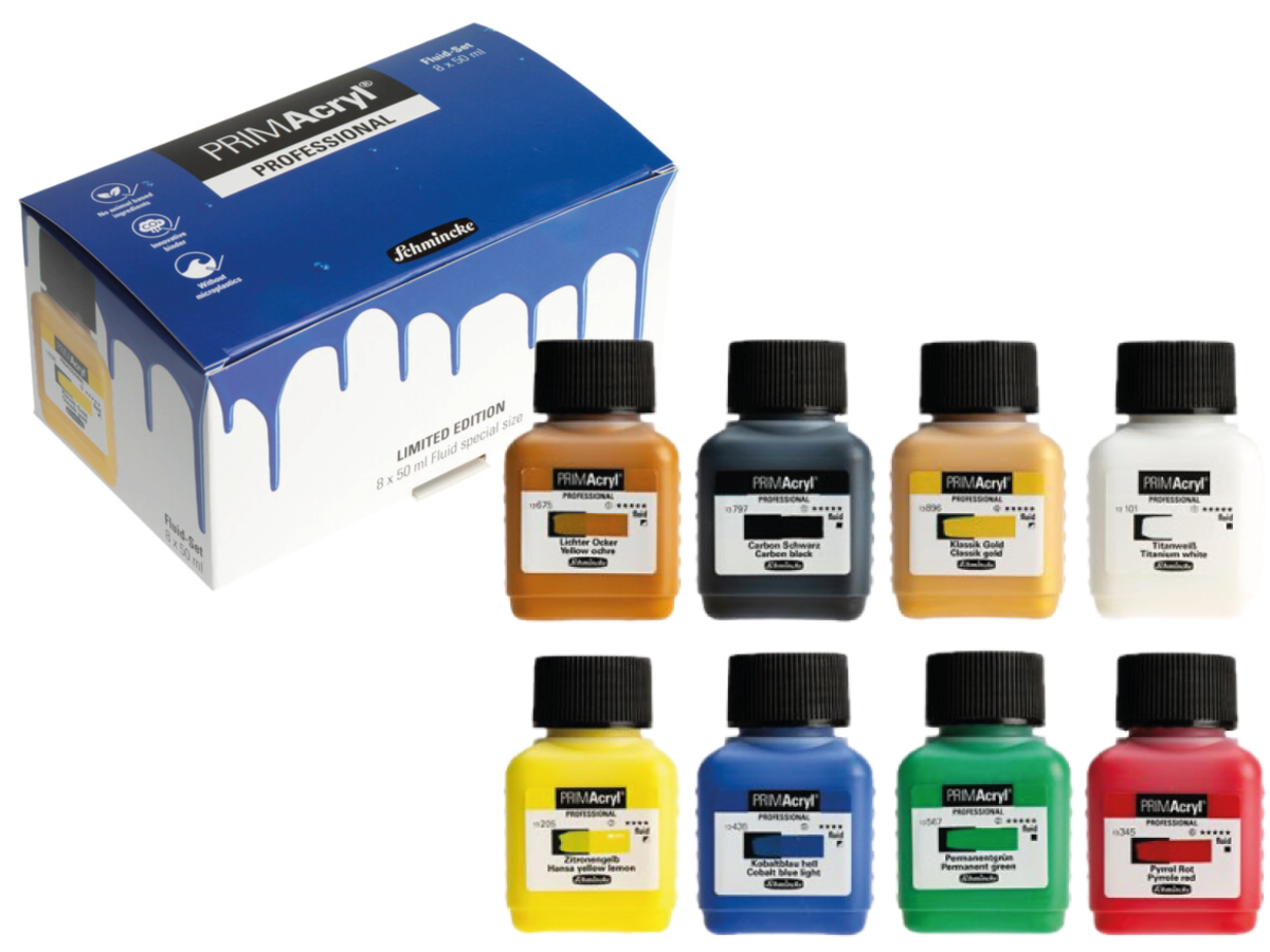SCHMINCKE PRIMACRYL FLUID SET 50ML 8X OP=OP 1