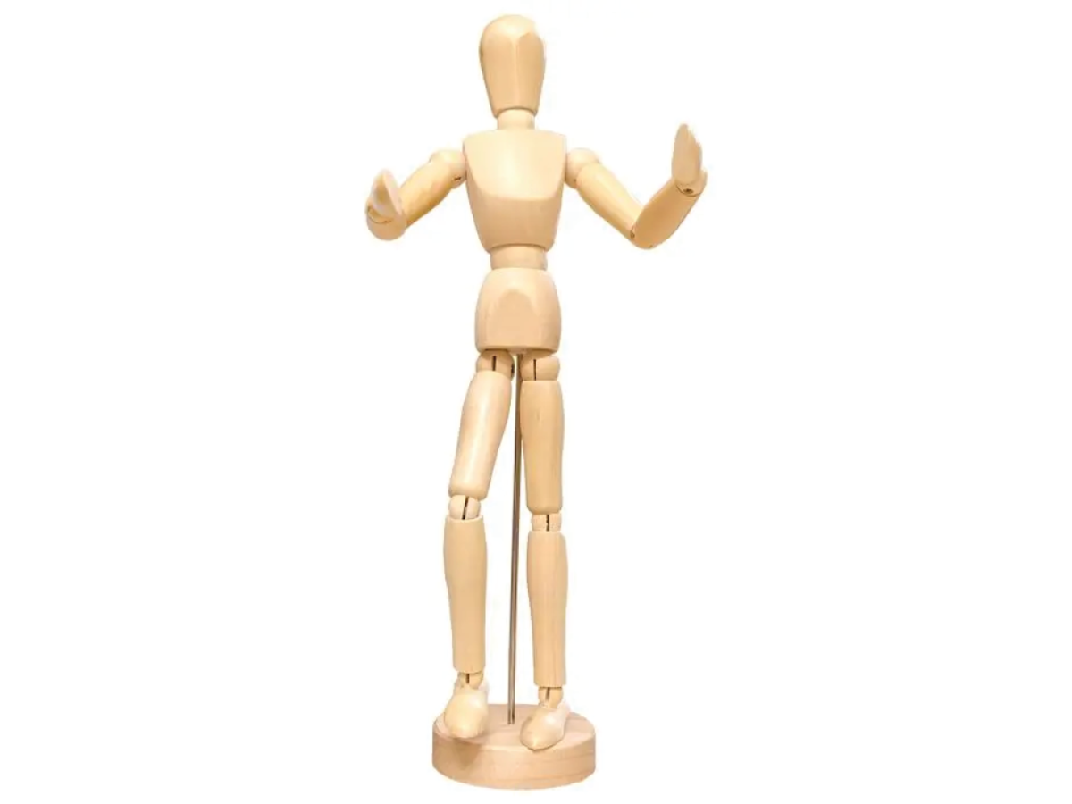 LEDENPOP 30CM VROUW GELAKT 1